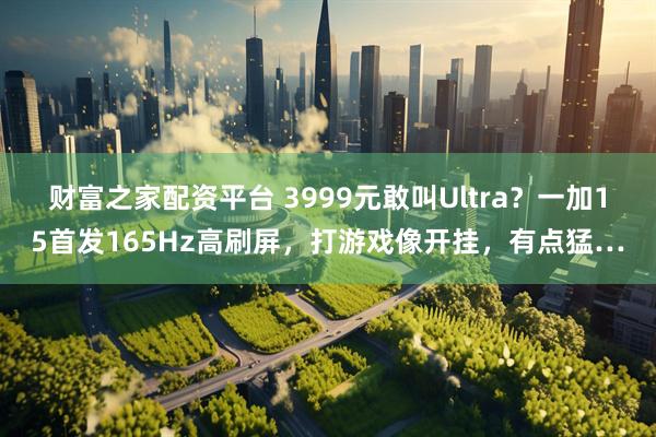 财富之家配资平台 3999元敢叫Ultra？一加15首发165Hz高刷屏，打游戏像开挂，有点猛…