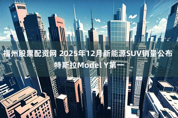 福州股票配资网 2025年12月新能源SUV销量公布 特斯拉Model Y第一
